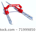 Inflatable start and finish line arch illustrations - Inflatable archways suitable for outdoor sport events 3d render 71999850