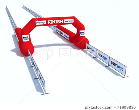 Inflatable start and finish line arch illustrations - Inflatable archways suitable for outdoor sport events 3d render 71999850