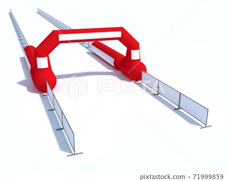 Inflatable start and finish line arch illustrations - Inflatable archways suitable for outdoor sport events 3d render 71999859