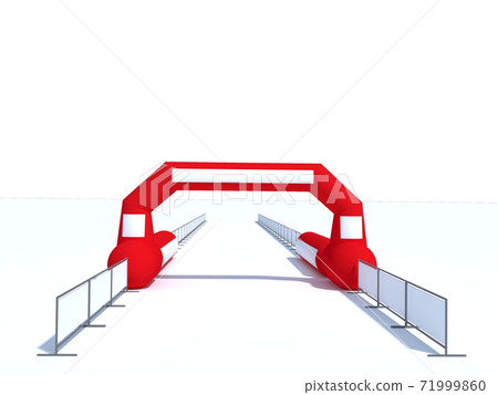 Inflatable start and finish line arch illustrations - Inflatable archways suitable for outdoor sport events 3d render 71999860
