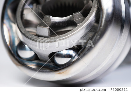 close-up new CV joint shiny and metallic. New spare parts for cars 72000211