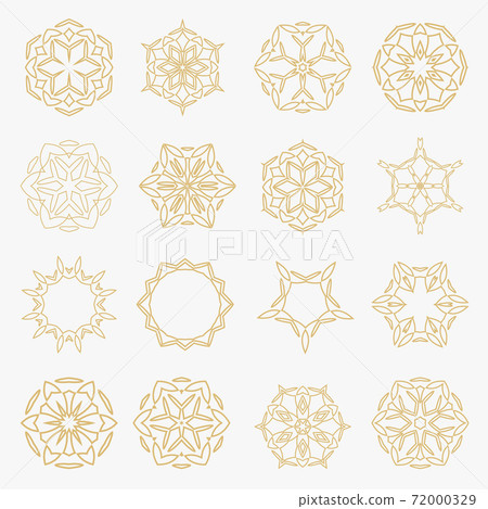 Set of Christmas golden snowflakes on a white... - Stock Illustration ...