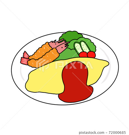 Illustration of omelet rice 72000685