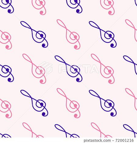 Love music seamless pattern with country guitar, music notes, treble clef, hearts, decorative elements. Love music seamless pattern with country guitar, music notes, treble clef, hearts, decorative elements. 72001216