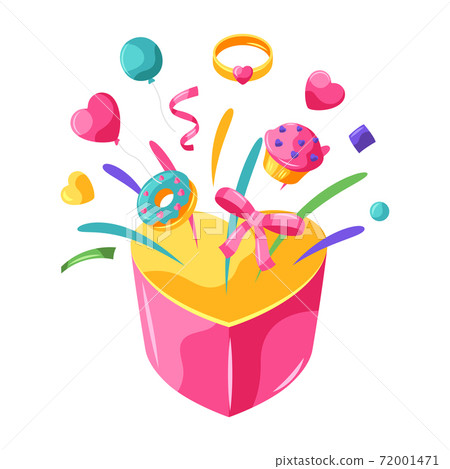 Happy Valentine Day box with splashes. Happy Valentine Day box with splashes. 72001471