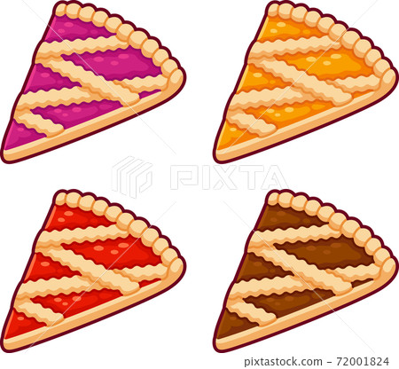 Lattice fruit pie illustration set Lattice fruit pie illustration set 72001824