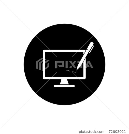 Digital Signature Icon. Rounded Button style... - Stock Illustration ...