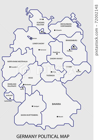 Germany political map divide by state colorful outline simplicity style. 72002148