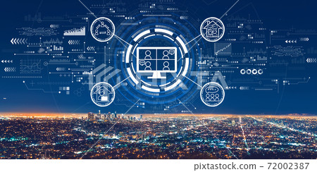 Online meeting theme with downtown Los Angeles Online meeting theme with downtown Los Angeles 72002387