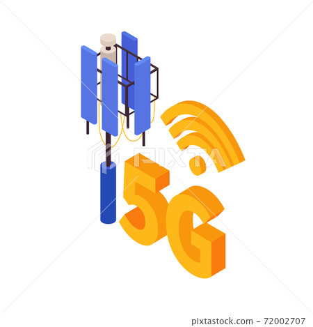 Isometric 5g Internet Vector Illustration - Stock Illustration ...
