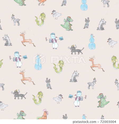 Christmas New Year holiday seamless pattern Christmas New Year holiday seamless pattern 72003004