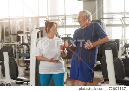 Positive happy senior people at gym. Positive happy senior people at gym. 72003187