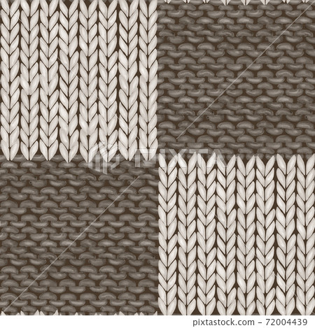 Black and white patchwork checkered realistic knitted seamless pattern 72004439