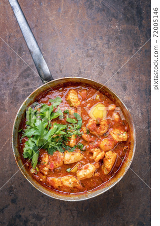 Creole cajun court bouillon with fish and seafood gumbo chowder stew  72005146