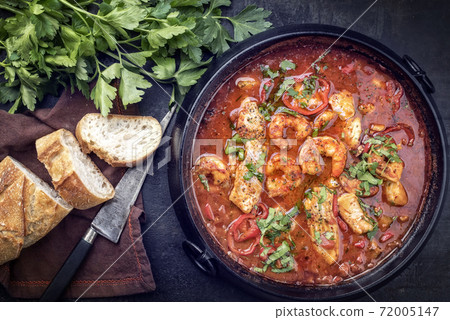 Creole cajun court bouillon with fish and seafood gumbo chowder stew Creole cajun court bouillon with fish and seafood gumbo chowder stew 72005147