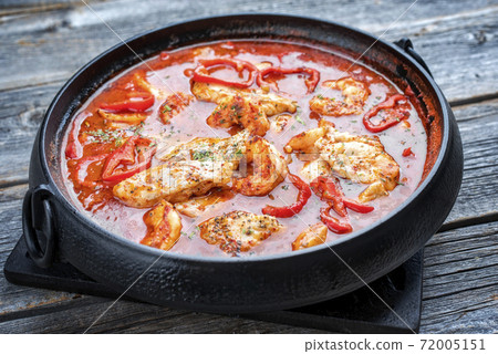 Creole cajun court bouillon with fish and seafood gumbo chowder stew  72005151