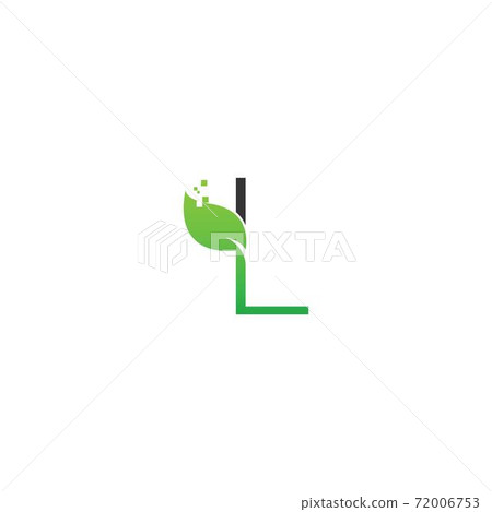 Letter L logo leaf digital icon design concept - Stock Illustration ...