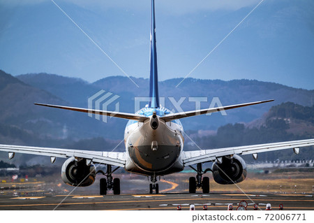 Airport scenery Airplane waiting for takeoff clearance Natori City, Miyagi Prefecture 72006771