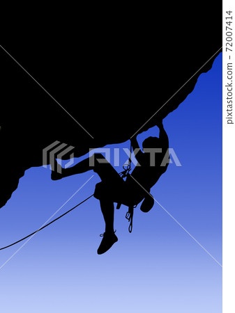 攀岩牆的登山者的插圖 72007414