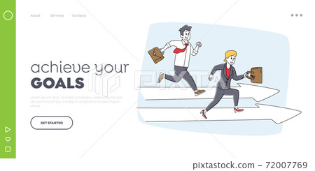 Leadership, Colleagues Sprint Landing Page Template. Careerist Chase, Business People Characters Running Competition Leadership, Colleagues Sprint Landing Page Template. Careerist Chase, Business People Characters Running Competition 72007769