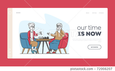 Senior Man and Woman Playing Chess Landing Page Template. Elderly Characters, Pensioners Spend Time at Intellectual Game Senior Man and Woman Playing Chess Landing Page Template. Elderly Characters, Pensioners Spend Time at Intellectual Game 72008207