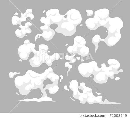 Set of Cartoon Smoke Clouds, White Dust Steam... - Stock Illustration  [72008349] - PIXTA