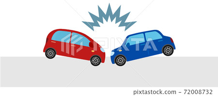 Vector illustration of a traffic accident Head-on collision between passenger cars 72008732