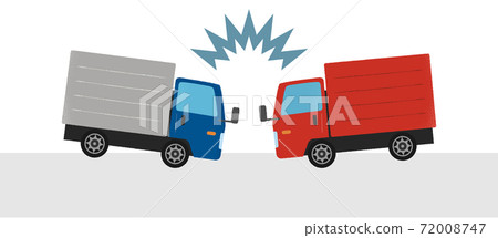 交通事故的矢量圖解 卡車之間的正面碰撞 72008747