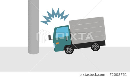 交通事故卡車與電線桿相撞的矢量圖 72008761