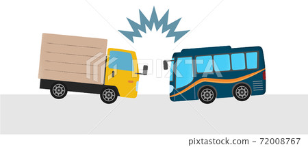 Vector illustration of a traffic accident Truck and bus collision 72008767