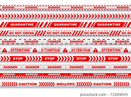 Red security warning vector tapes with typography Red security warning vector tapes with typography 72009043