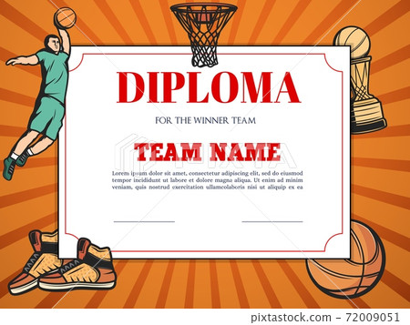 Diploma for the winner in basketball competition Diploma for the winner in basketball competition 72009051