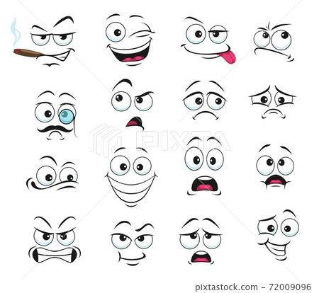 Face expression isolated vector facial emoji icons 72009096