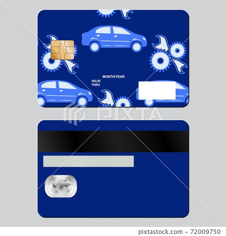 Bank card auto repair subjects. Sample design... - Stock Illustration ...