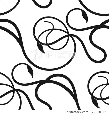 Seamless twisted plants. Black curls on a white background. Vector illustration Seamless twisted plants. Black curls on a white background. Vector illustration 72010106