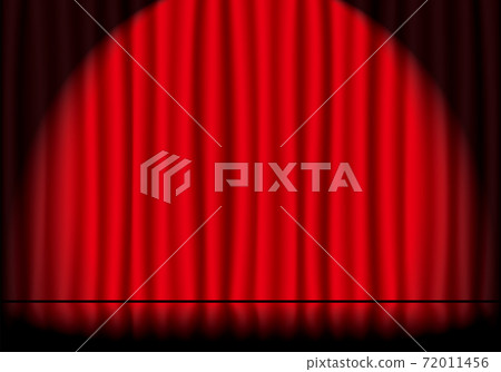 Spotlighted red stage curtains and reflective stage wallpaper Spotlighted red stage curtains and reflective stage wallpaper 72011456