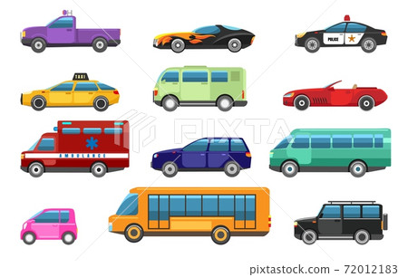 Bus and cars design objects Bus and cars design objects 72012183