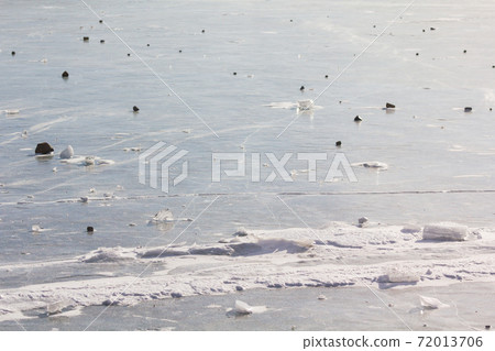 Akagiyama in winter Frozen lake surface pattern of Onuma 72013706