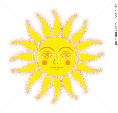 Cute face sun / pointillism type color 72013916