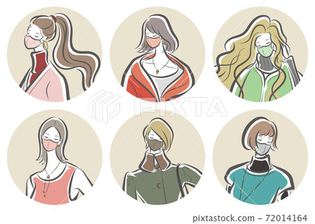 Fashion with a mask. Infectious disease prevention. Fashion with a mask. Infectious disease prevention. 72014164