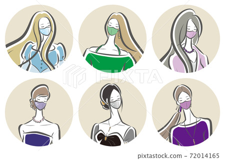 Fashion with a mask. Infectious disease prevention. Fashion with a mask. Infectious disease prevention. 72014165