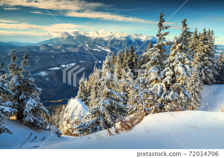 Magical snowy winter landscape,Poiana Brasov,Carpathians,Transylvania,Romania,Europe Magical snowy winter landscape,Poiana Brasov,Carpathians,Transylvania,Romania,Europe 72014706