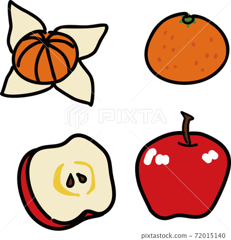 Cute illustrations of oranges and apples 72015140