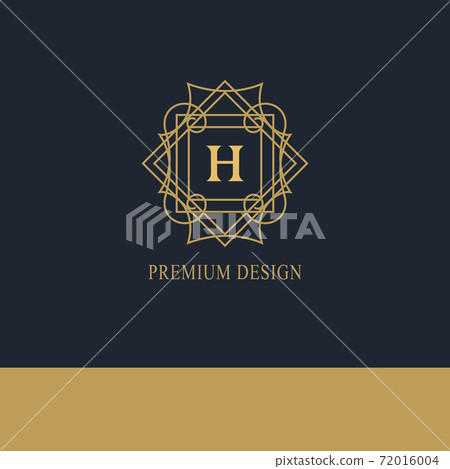 Geometric Monogram logo. Abstract Vector template in trendy mono line style. Letter emblem H. Vintage hipster. Minimal Design elements for business card, badge, banner, insignias, frame, label. Geometric Monogram logo. Abstract Vector template in trendy mono line style. Letter emblem H. Vintage hipster. Minimal Design elements for business card, badge, banner, insignias, frame, label. 72016004