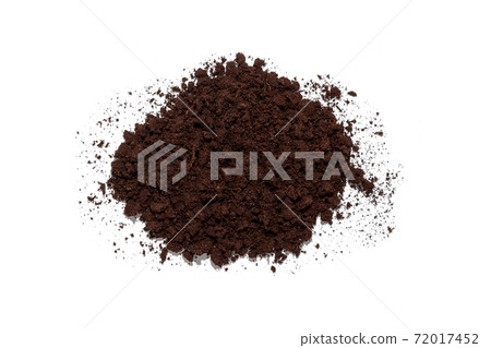 Handful of land, soil isolated on white.  72017452
