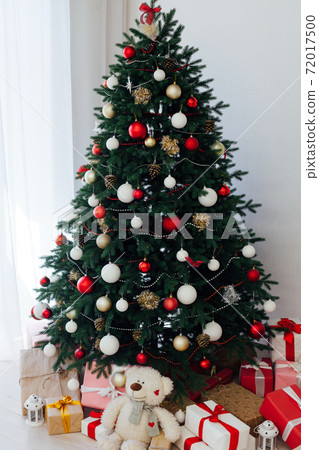 Christmas tree with gifts decor interior new year vacation Christmas tree with gifts decor interior new year vacation 72017500