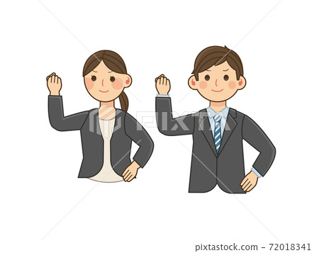 Men and women who make guts poses in suits Men and women who make guts poses in suits 72018341