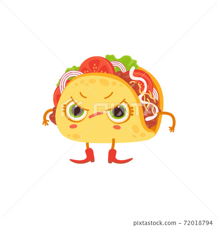 An angry aggressive taco character flat cartoon... - Stock Illustration  [72018794] - PIXTA