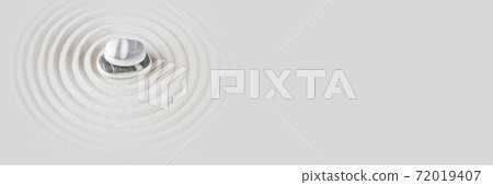 Zen japanese garden background. Horizontal banner 72019407