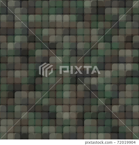 Abstract seamless pattern with khaki colored chaotic overlap circles on dark 72019904